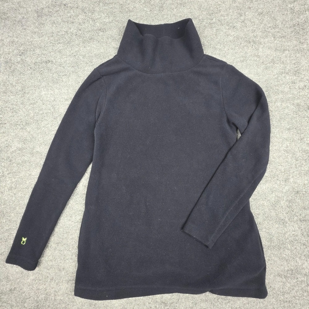 Dudley Stephens Fleece Women's Small Black High Neck Turtle Neck Embroidered